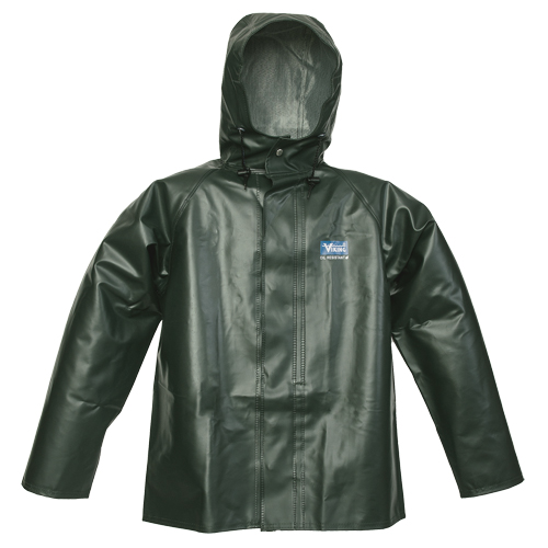 Manteau de pluie Journeyman r&eacute;sistant aux produits chimiques, Grand, Vert, Polyester/PVC Superchem Industries