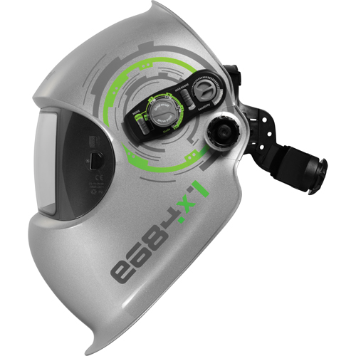 e684 Welding Helmets, 3.94" L x 1.97" W View Area, 4/5 - 13 Shade Range, Silver Superchem Industries