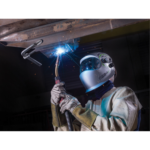 e684 Welding Helmets, 3.94" L x 1.97" W View Area, 4/5 - 13 Shade Range, Silver Superchem Industries