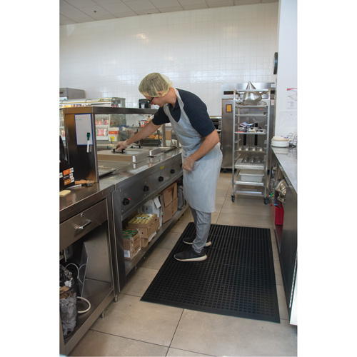 Tapis antifatigue, &agrave; fentes, 3' x 5' x 7/8", Noir, Caoutchouc naturel Superchem Industries