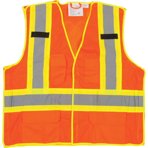 Veste de s&eacute;curit&eacute; d&eacute;tachable en cinq points de premi&egrave;re qualit&eacute;, Orange haute visibilit&eacute;, Grand/T-Grand, Polyester Superchem Industries