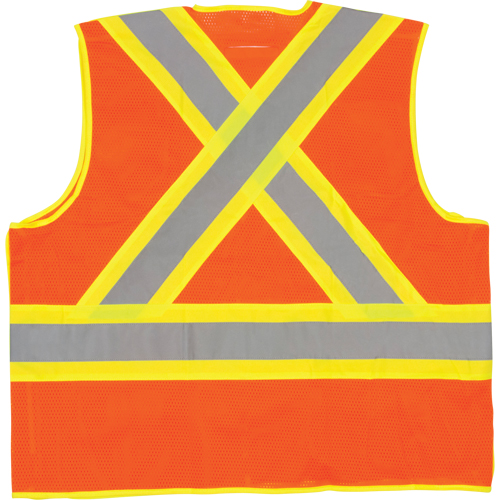 Veste de s&eacute;curit&eacute; d&eacute;tachable en cinq points de premi&egrave;re qualit&eacute;, Orange haute visibilit&eacute;, Grand/T-Grand, Polyester Superchem Industries