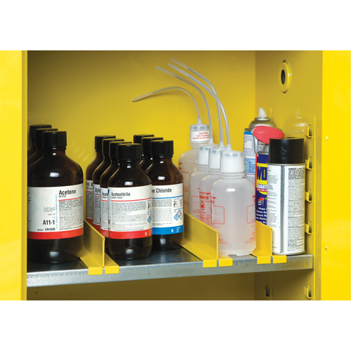 Shelf Dividers for Safety Cabinet Shelves Superchem Industries