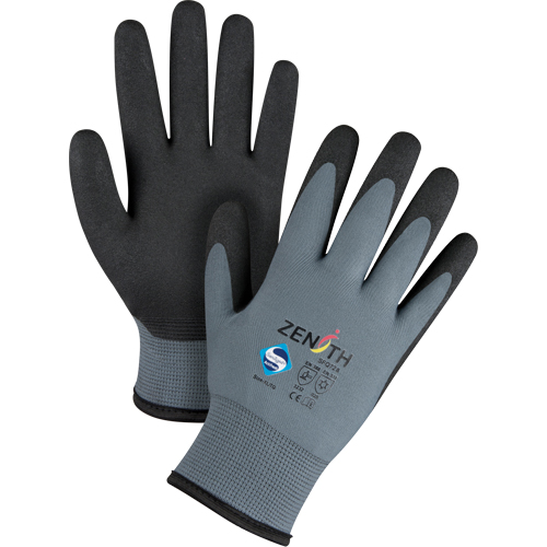 Gants enduits de premi&egrave;re qualit&eacute; ZX-30°, 10/T-Grand, R&ecirc;vetement PVC, Calibre 15, Enveloppe en Nylon Superchem Industries