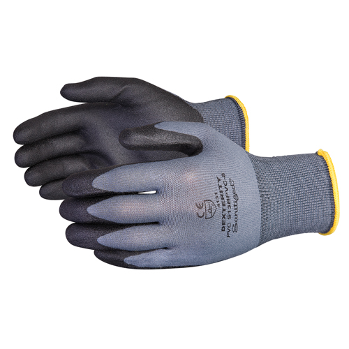 Gants enduits Dexterity, 11/2T-Grand, R&ecirc;vetement PVC, Calibre 13, Enveloppe en Nylon Superchem Industries