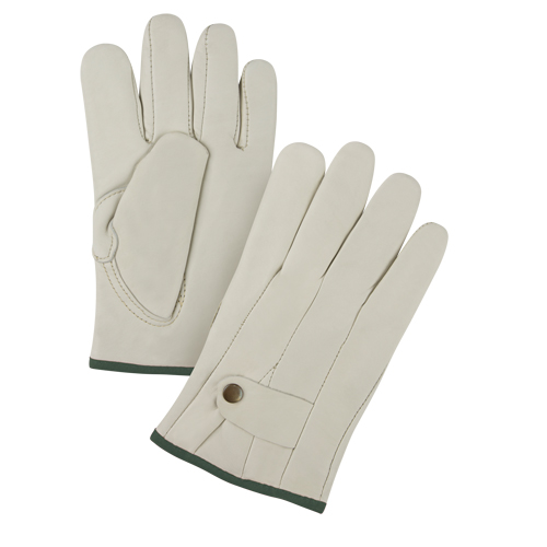 Premiun Winter-Lined Ropers Gloves, Medium, Grain Cowhide Palm, Fleece Inner Lining Superchem Industries