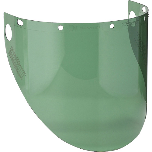 Dynamic Preformed Faceshield Visor, Polycarbonate, Green Tint Superchem Industries