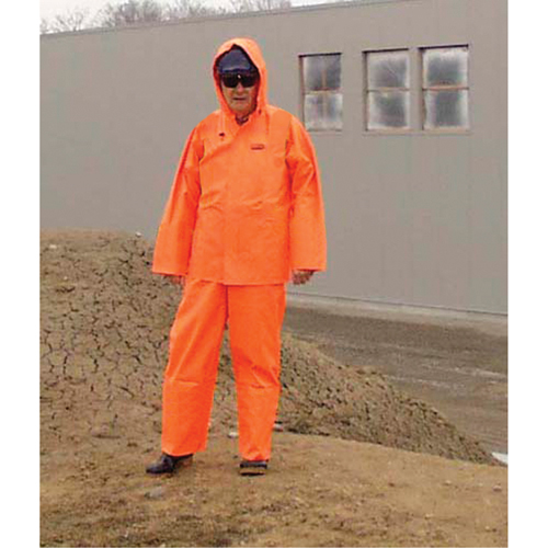 V&ecirc;tements imperm&eacute;ables Hurricane ignifuges et r&eacute;sistants &agrave; l'huile, v&ecirc;tements imperm&eacute;ables, 4T-Grand, Orange haute visibilit&eacute; Superchem Industries