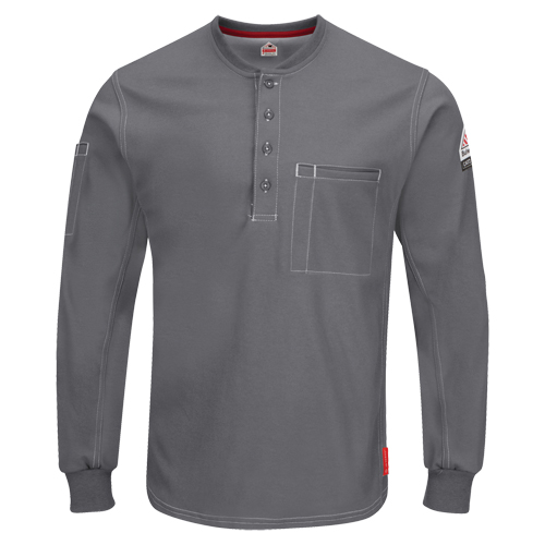 Chemises Henley Excel FR &agrave; manches longues, Petit, Gris Superchem Industries
