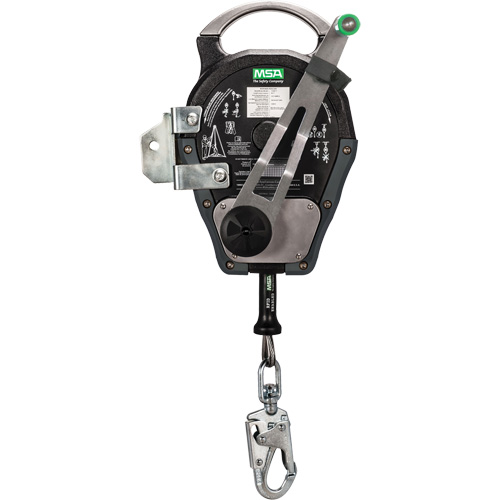 Workman Rescuer, 50', 1 Leg, Stainless Steel Cable, Snap Hook Harness Connector, Built-in Anchor Superchem Industries