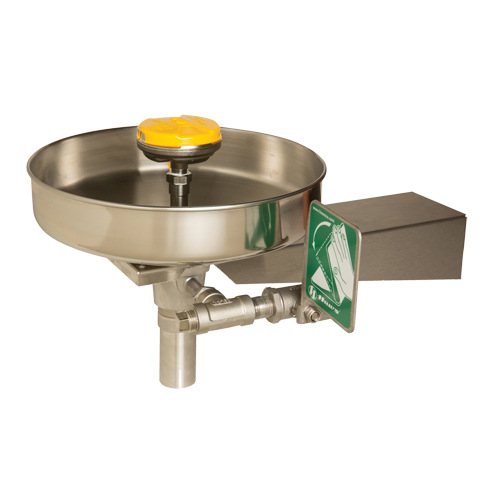 Eye/Face Wash Station, Wall-Mount Installation, Stainless Steel Bowl Superchem Industries