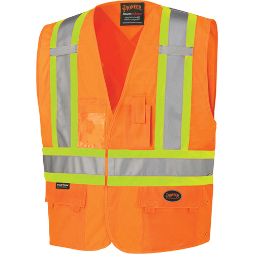 134 Safety Vest, High Visibility Orange, Large/X-Large, Polyester Superchem Industries