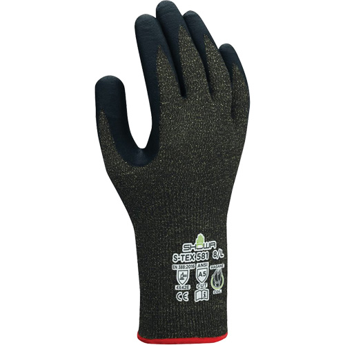 Gants r&eacute;sistants aux coupures S-TEX 581, Taille 6/Petit, Calibre 13, Rev&ecirc;tement Mousse de nitrile, Enveloppe en Acier inoxydable/Kevlar, ANSI/ISEA 105 niveau 5/EN 388 niveau E Superchem Industries
