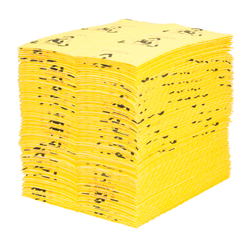 Tampons d'avertissement de premi&egrave;re qualit&eacute; - absorbants haute visibilit&eacute;, Universel, 15" x 18", 24,4 gal. d'absorption Superchem Industries