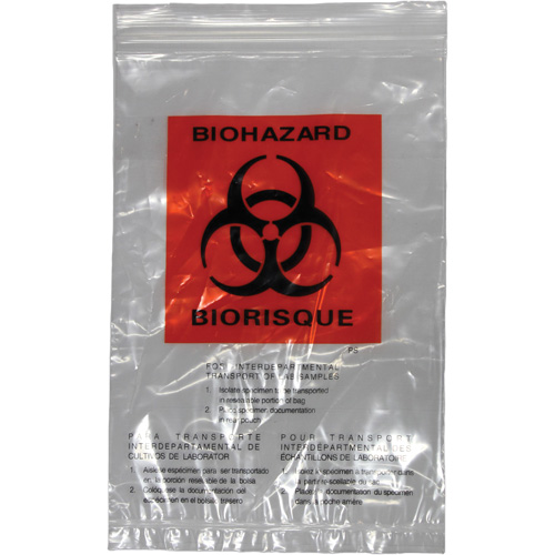 Sacs pour d&eacute;chets dangereux Dynamic, Biorisque, 9" lo x 6" la, 2,0 mils Superchem Industries