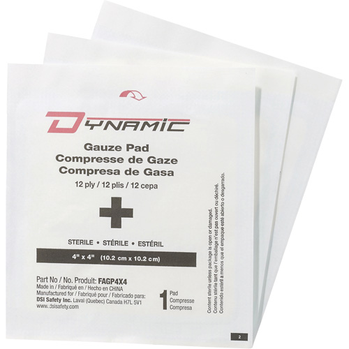 Dynamic Gauze, Pad, 4" L x 4" W, Sterile, Medical Device Class 1 Superchem Industries
