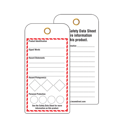&eacute;tiquettes SGH pour le milieu de travail, Papier cartonn&eacute;, 3" la x 6" h, Anglais Superchem Industries