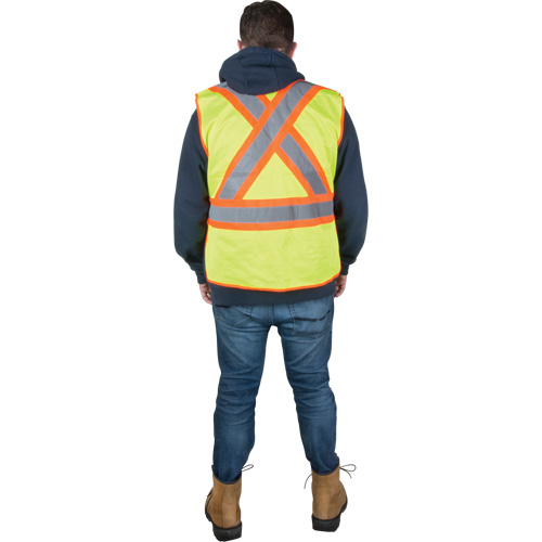 Veste d'arpenteur r&eacute;sistante aux flammes, Jaune lime haute visibilit&eacute;, 2T-Grand, Polyester Superchem Industries