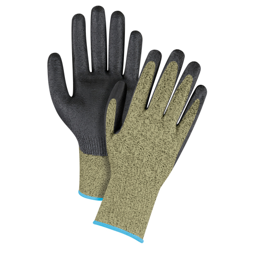 Black & Yellow Seamless Stretch Cut-Resistant Gloves, Size X-Large/10, 13 Gauge, Foam Nitrile Coated, Aramid Shell, ASTM ANSI Level A6 Superchem Industries
