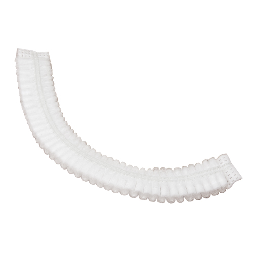 Pleated Bouffant Cap, Polypropylene, 21", White Superchem Industries