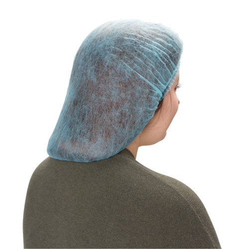 Bonnet bouffant pliss&eacute;, Polypropyl&egrave;ne, 21", Bleu Superchem Industries