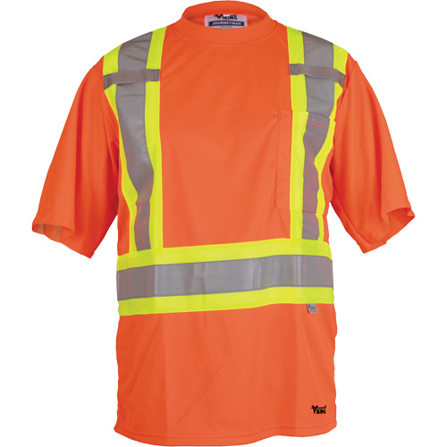 T-shirt de s&eacute;curit&eacute; Viking, Polyester, Petit, Orange haute visibilit&eacute; Superchem Industries