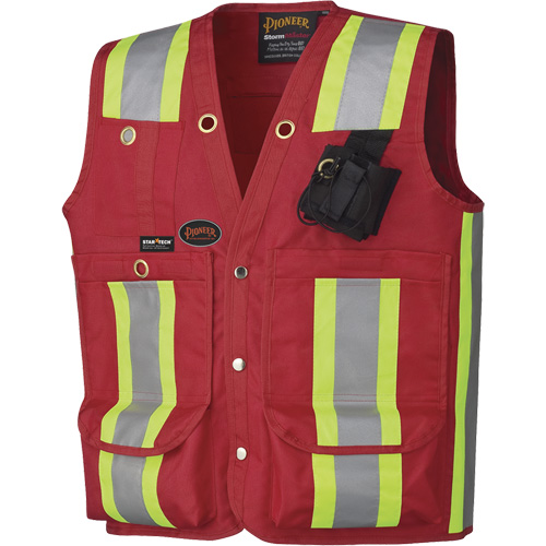 695 Veste de s&eacute;curit&eacute; pour arpenteur/superviseur, Rouge, T-Grand, Polyester Superchem Industries