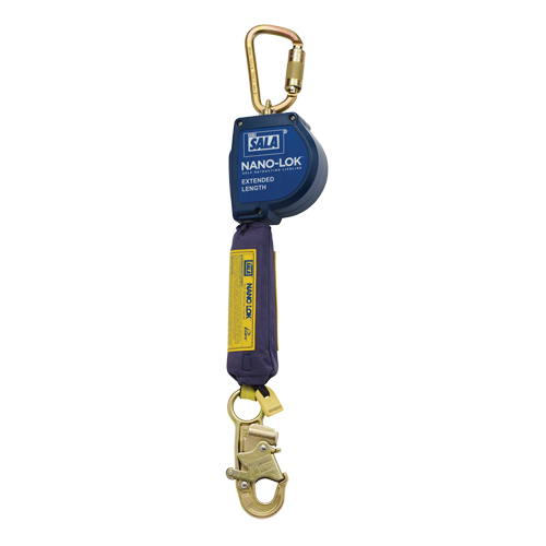 Cordage de s&eacute;curit&eacute; autor&eacute;tractable allong&eacute; Nano-Lok, 10', Polyester/Sangles, Pivotant Superchem Industries