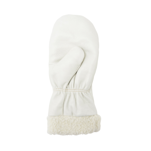 Mitaines d'hiver en cuir fleur de premi&egrave;re qualit&eacute; doubl&eacute;es de boa, Taille Grand, Mitaine Superchem Industries