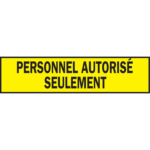 Ruban de signalisation pour barricade, Français, 3" la x 200' lo, 3,5 mils, Noir sur jaune Superchem Industries