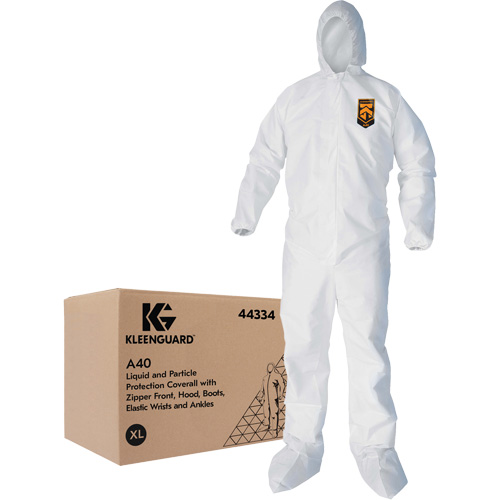 Kleenguard A40 Coveralls, X-Large, White, Microporous Superchem Industries