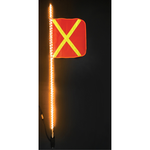 Safety Whip&reg; Heavy-Duty LED Whips, Hitch Mount, 5 High, Orange with Reflective Superchem Industries