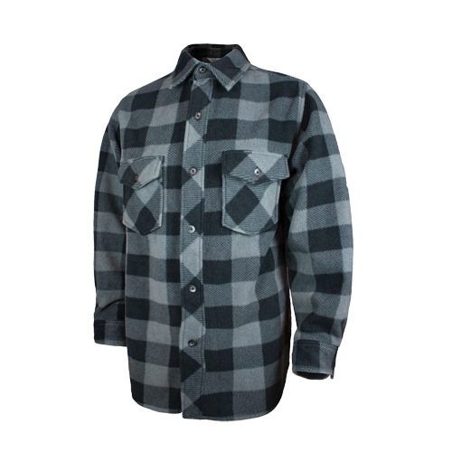Plaid Solar Fleece Shirt, Men's, Large, Grey Superchem Industries