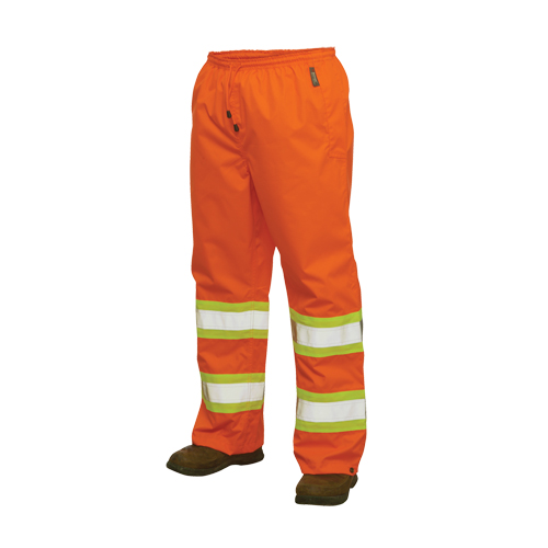 300D Safety Rain Pant, Polyester, Large, High Visibility Orange Superchem Industries