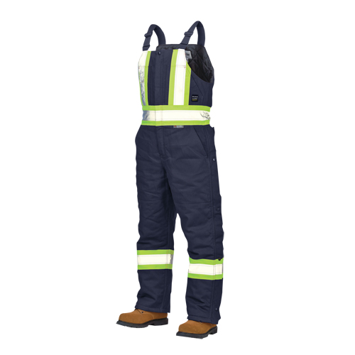 Duck Lined Safety Overalls, Cotton, Large, Navy Blue Superchem Industries