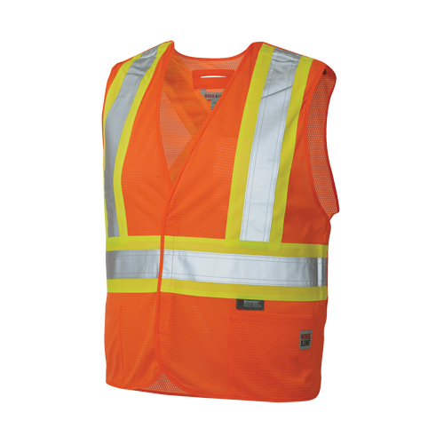 5-Point Tearaway Safety Vest, High Visibility Orange, Large/X-Large, Polyester Superchem Industries