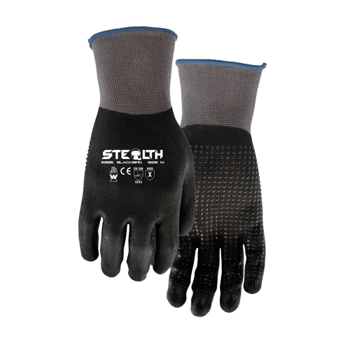 Gants 395 Stealth Blackbird, 9/Grand, R&ecirc;vetement Mousse de nitrile, Calibre 15, Enveloppe en Nylon Superchem Industries