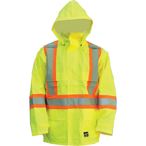 Open Road Jacket, Polyester/Polyurethane, High Visibility Lime-Yellow, Small Superchem Industries