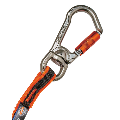 Squids&reg; 3109F(x) Double-Locking Tool Lanyard with Swivel, Bungee, Carabiner/Loop Superchem Industries