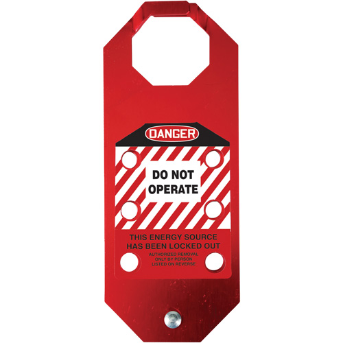 Stopout&reg; OSHA Danger Aluma-Tag Do Not Operate Hasp, Red Superchem Industries
