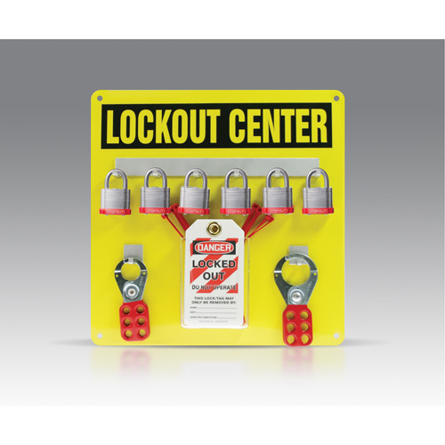 Hanger Board Kit, Laminated Steel Padlocks, 6 Padlock Capacity, Padlocks Included Superchem Industries