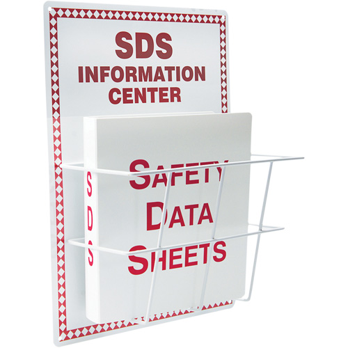 Station de type panier en aluminium pour les fiches signal&eacute;tiques, Anglais, Compris reliures Superchem Industries