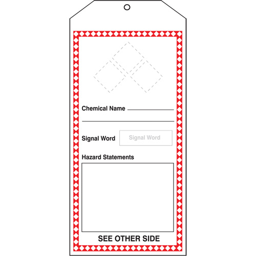 GHS Jumbo Tags, Cardstock, 3-7/8" W x 8-1/2" H, English Superchem Industries