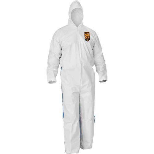 Kleenguard A40 Coveralls with Breathable Back, Large, Blue/White, Microporous/SMS Superchem Industries