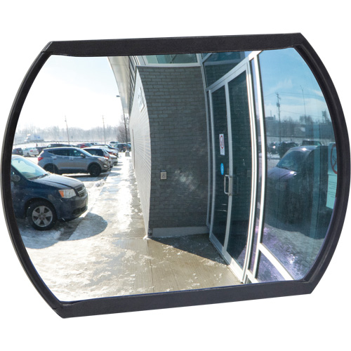 Roundtangular Convex Mirror with Bracket, 12" H x 18" W, Indoor/Outdoor Superchem Industries