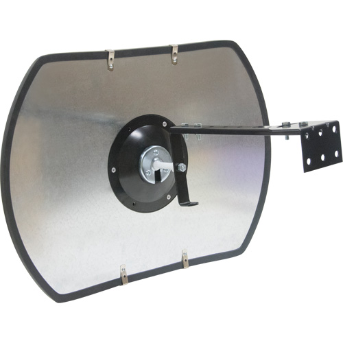 Roundtangular Convex Mirror with Bracket, 18" H x 26" W, Indoor/Outdoor Superchem Industries