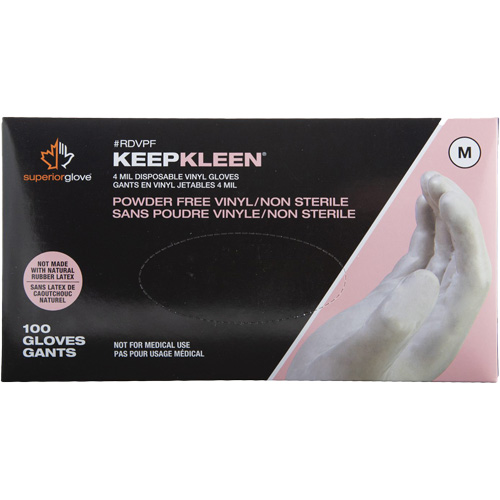 Disposable Gloves, Small, Vinyl, 4-mil, Powder-Free, White Superchem Industries