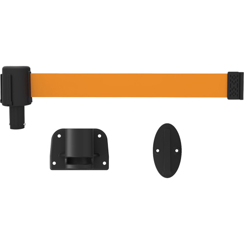 PLUS Wall Mount Barrier System, Plastic, Screw Mount, 15', Orange Tape Superchem Industries