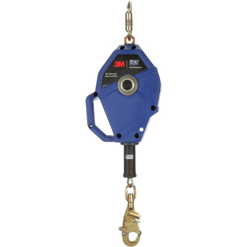 Cordage de s&eacute;curit&eacute; autor&eacute;tractable avec verrouillage intelligent, 20', Acier galvanis&eacute;, Pivotant Superchem Industries