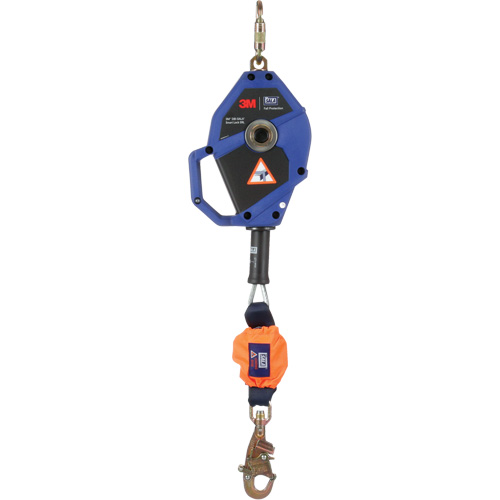 Cordage de s&eacute;curit&eacute; autor&eacute;tractable avec verrouillage intelligent, 20', Acier galvanis&eacute;, Pivotant Superchem Industries